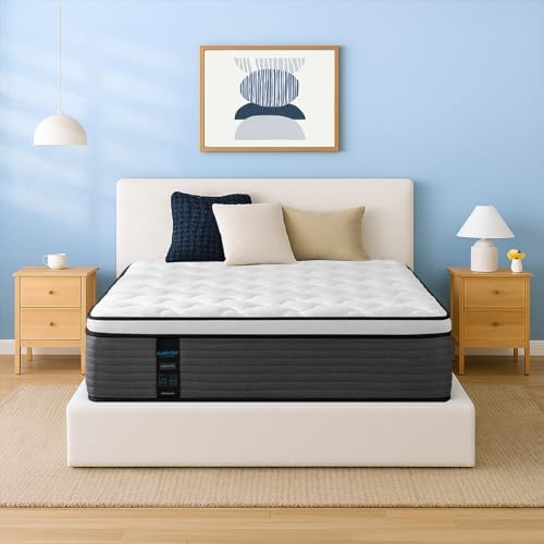 QUEEN ROSE Firm Queen Mattress 12 Inch – Premium Hybrid Mattress for Back Pain Relief, Engineered Lumbar & Hip Support, 5-Zone Pocket Springs, Motion Isolation, Fiberglass-Free, 365-Night Trial