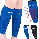 HOBRAVE 2PCS Soccer Shin Guards Padded Calf Compression Sleeves Supports for Shin Splint