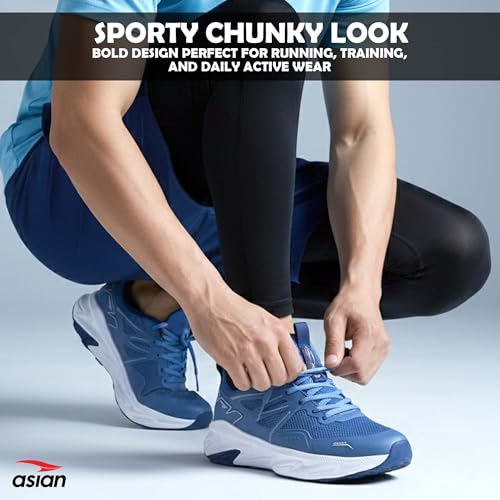 Image of ASIAN Quantum-24 Men's Running Shoes | KPU & Breathable Knit Upper, Energy Return Sole, Memory Foam Cushioning, High Grip Traction, Stylish Lightweight Sneakers