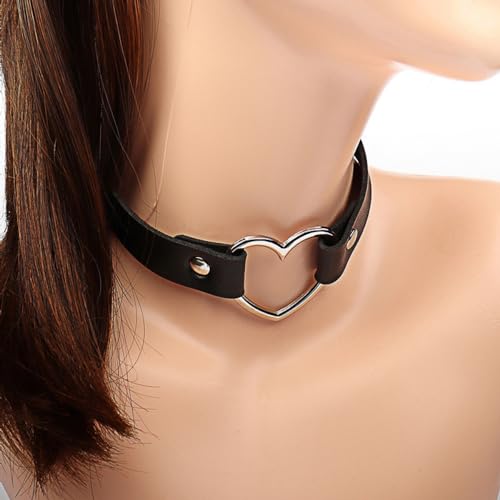 QHFlashbuy Punk Halsband Choker Set 4 Stück PU Leder Halskette Damen Gothic Choker Tattoo Halskette für Halloween Party Schmuck