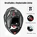 FreedConn Motorcycle Bluetooth Helmet BM2-S Flip Up Modular Bluetooth Motorcycle Helmet Voice Dial Hands-Free Call 500M 2-3 Riders FM DOT Motorcycle Helmet with Bluetooth 3.0 (X-Large, Matte Black)