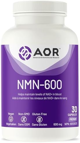AOR NMN-600mg, 30 Vegan Capsules - Non-GMO, Gluten-Free, High 