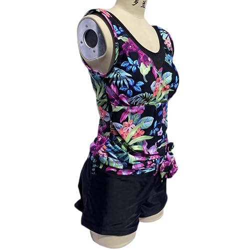 BIMEI Women's High Neckline Pocketed Mastectomy One-Piece Swimsuit 007BL3