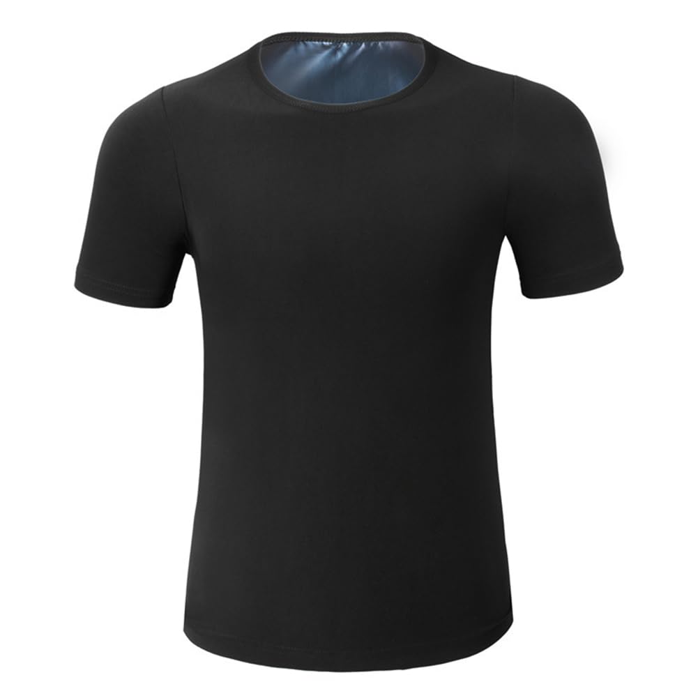 Maglietta di Sudorazione da Uomo Sauna T-Shirt Snellente a Maniche Corte Polimero Maglietta Sportiva Gilet Canotta Dimagrante Uomo Body Shaper Sudore Tuta Sauna per Allenamento Palestra Fitness