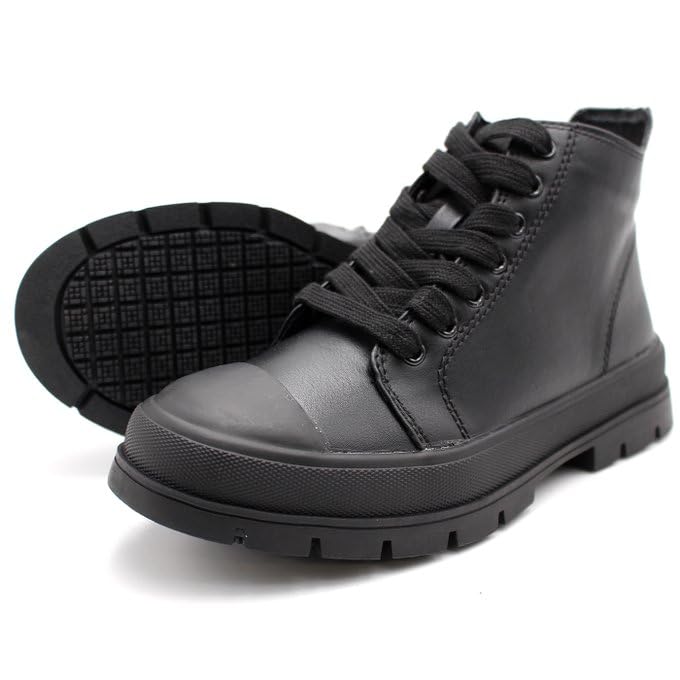 Laforst Womens Skylar PU Upper Over The Ankle Lace Up Bootie Black 8