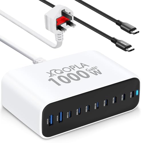 Xoopla 1000W Charging Station 140W 10-Ports Gan Fast USB Charger Hub White