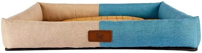 Cat Bed Pet Mat Portable Teddy Bear Linen Breathable Cat Dog Rabbit Four Seasons Universal Removable and Washable Rattan Pet Mat