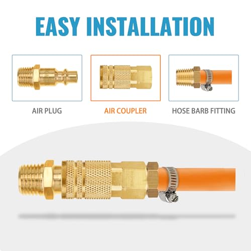 image for SUNGATOR 1/4'' Air Hose fittings, 10-Pack Brass 1/4 Inch NTP Female In