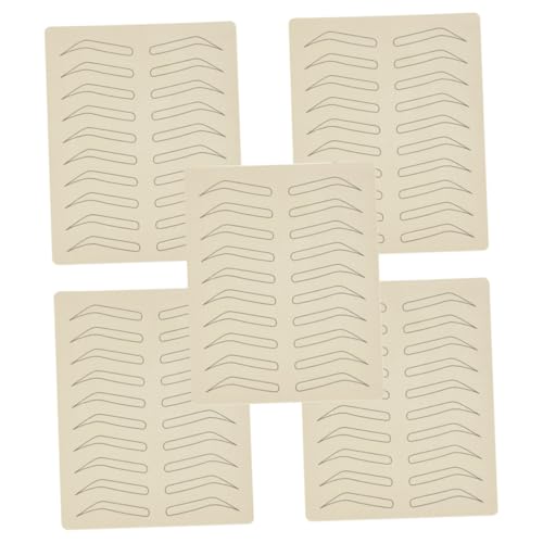 TOYZFRIENDY 5 piezas Piel Sintética de Silicona para Práctica de Microblading Unidades Resistente y Flexible para Principiantes Molde de Cejas Maquillaje Entrenamiento Profesional
