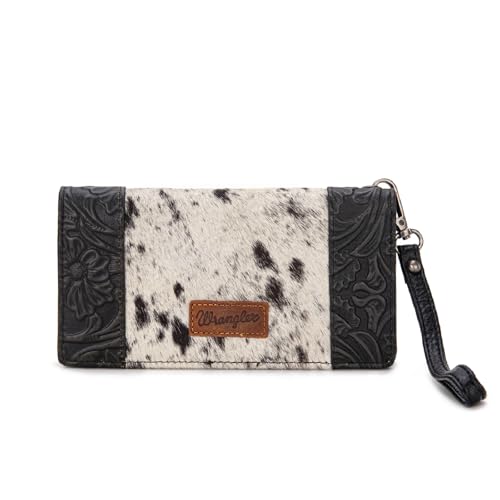 Image of Wrangler Wristlet Wallets Western Wallet for Women Floral Tooled Womens Wallet Boot Stitch Purses | Tooled