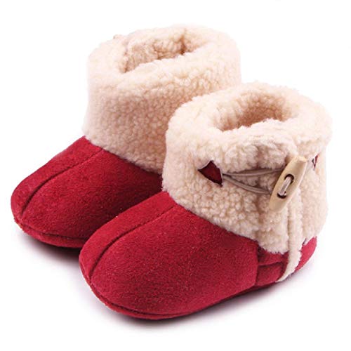 Auxma Baby schönen Herbst Winter warme weiche Sohle Schneeschuhe weiche Krippe Schuhkleinkind Stiefel (12cm(0-6 Monate), Rot)