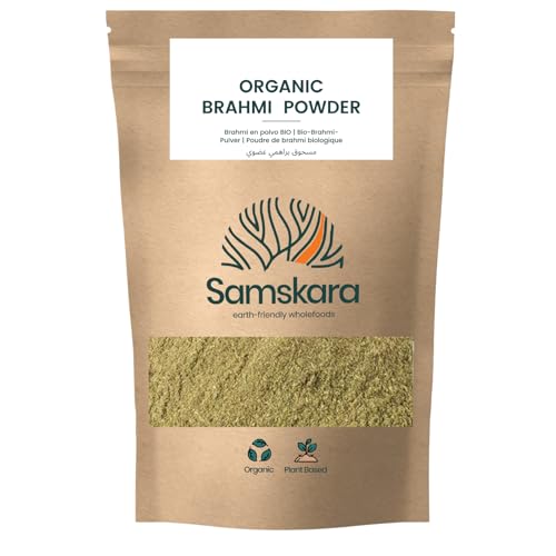 Brahmi en polvo | Samskara tribe | Brahmi Bacopa Monnieri | 100gr x 1 | Mejora la memoria, claridad mental y equilibrio emocional | Ayurvedico y Natural | Cocinar como te o con leche vegetal