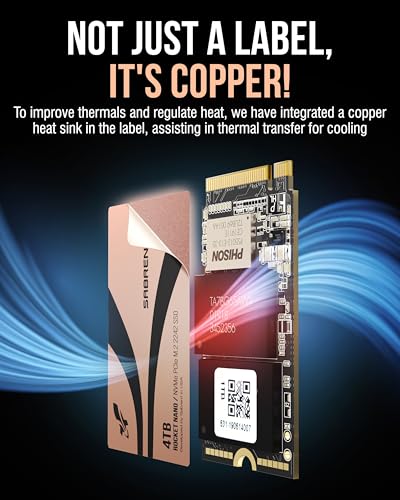Image of SABRENT Rocket 2242 4TB NVMe SSD, PCIe 4.0 x4 M.2 2242 Internal Solid State Drive, TLC NAND, Up to 7300MB /s Read & 6400MB /s Write, Compact SSD for Laptops, Mini PCs & Handheld Devices (SB-2742-4TB)