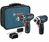 BOSCH 12V Max Cordless 2-Tool Combo Kit with Drill/Driver and Impact Driver (CLPK22-120)