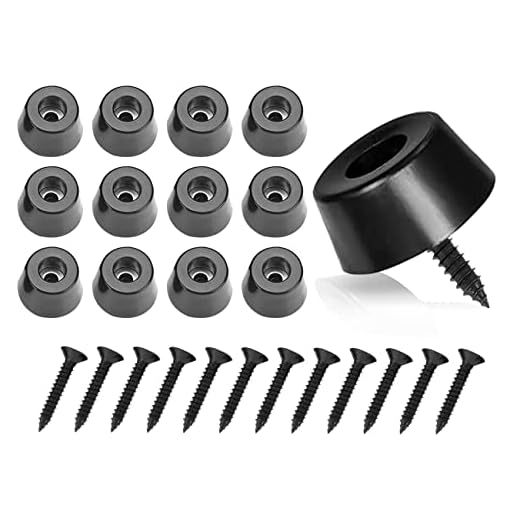 ZoeTekway 12 Patas de Goma Negras para Tablas de Cortar con Tornillos de Acero Inoxidable, topes de Goma Resistentes a los Tornillos, Patas Redondas de Goma, atornillables