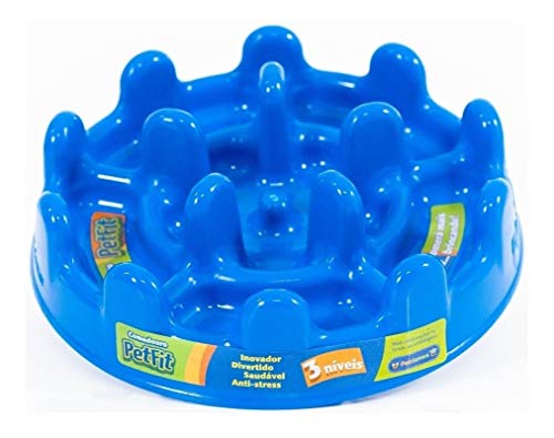 Pet Games Comedouro Lento Funcional Pet Fit Azul Para Cães