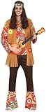 FIESTAS GUIRCA | Disfraz Peacemaker Adulto (48-50/M) - Camiseta, Chaleco y Pantalón - Disfraces de Hippie para Fiestas de Disfraces, Halloween y Carnaval - Ideal para Hombres - Marrón y Multicolor