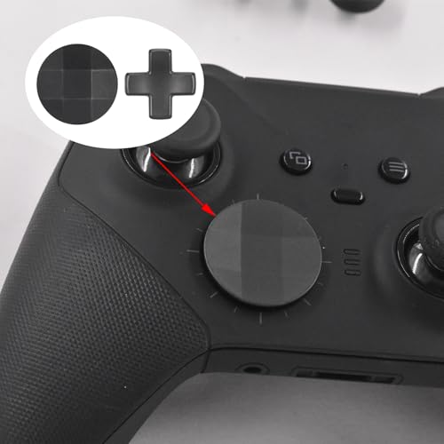 Image of 2 in 1 D-Pads for Xbox Elite 2 Core Controller Stainless Steel D-Pads for Xbox One Elite Series 2 Controller D-Pads Replacement for Xbox One Elite Series 1 Controller (Black)