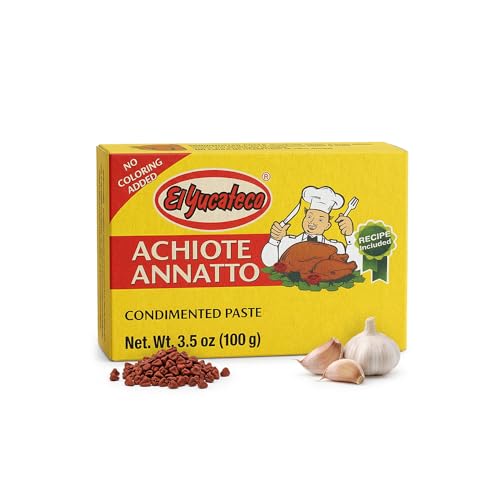 El Yucateco Achiote Paste (Annatto Seasoning) – 3.5 oz Authentic Mexican Red Achiote for Cochinita Pibil, Marinades & Traditional Latin Cooking (Pack of 1)