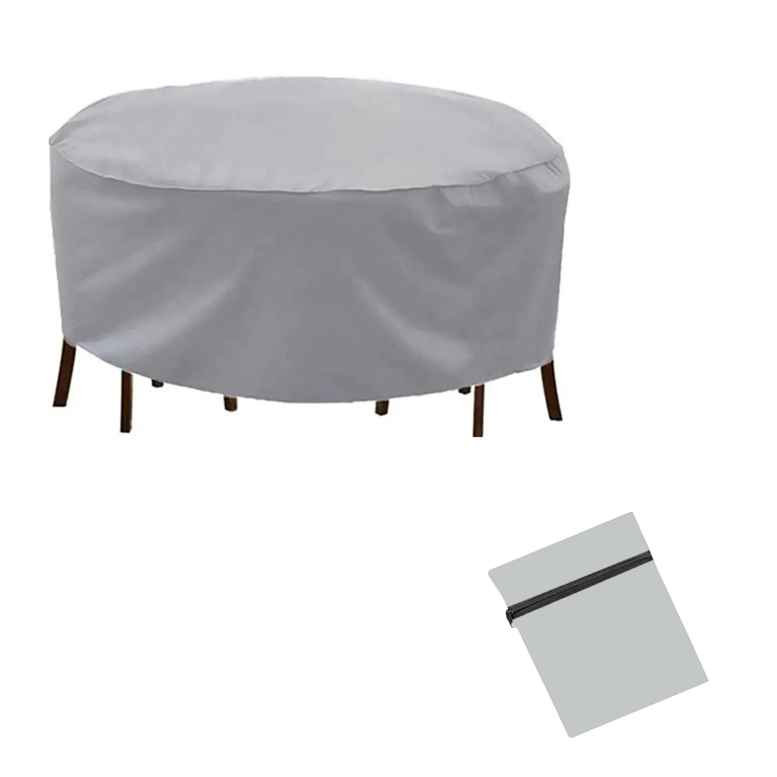 Housse table de jardin ronde étanche et anti-UV en Oxford 420D résistant à la déchirure
