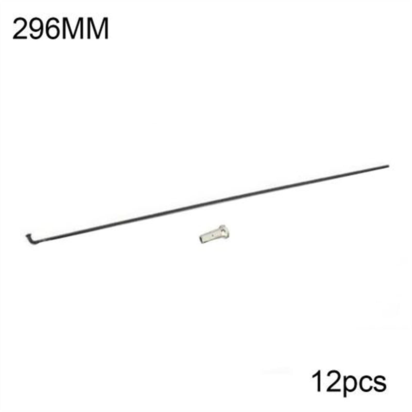Radios de Acero para Bicicletas, 12pcs 260-296 mm Ciclismo de Acero Inoxidable Bike Bike 14 G Radio Radio de la Aguja de Tejer Bicina de Cobre eléctrico Rueda de Cobre(296mm)