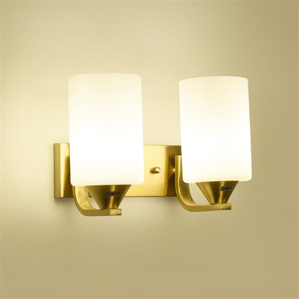 KBUUKYYXouy Brass Wall Lamp - Modern Art Light Fixture for Living Room, Bedroom, Study, Aisle, and Corridor(A 2 Lights)