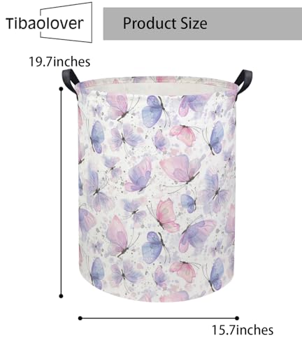 Image of Butterfly Baby Laundry Basket Kids Hamper Animal Toy Storage Bin for Boys Room Decor Baby Nursery Hamper Gift Baskets for Bedroom Bathroom(Fancy Butterfly)