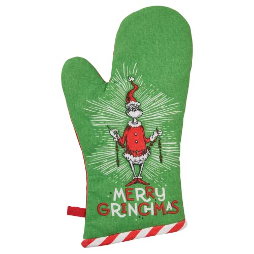 Department 56 Dr. Seuss Merry Grinchmas Pot Holder Oven Mitt, 7 x...