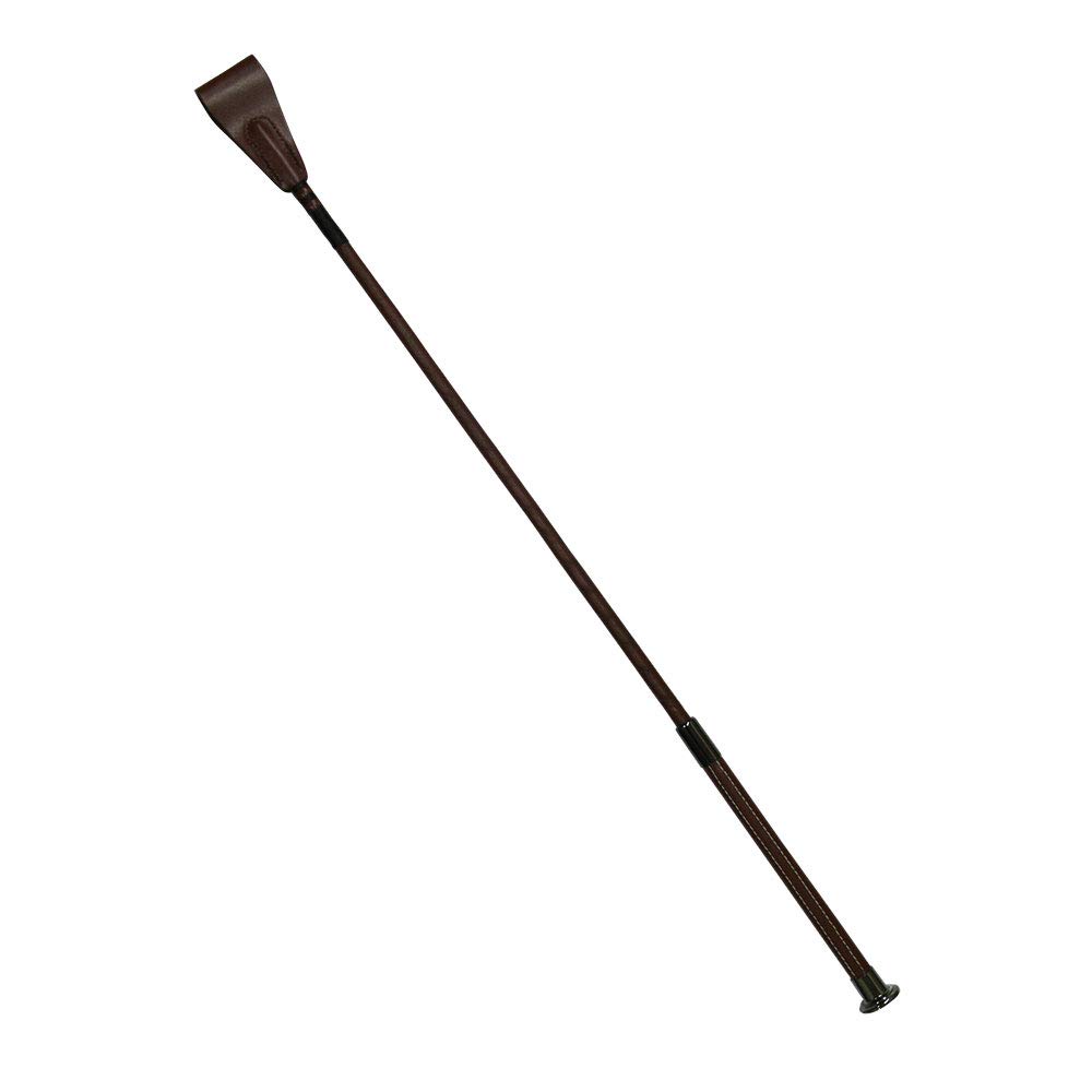 Snowbee Whip Fouet d'équitation pour Cheval et Poney avec poignée en Cuir Unisexe, Marron, 65 cm
