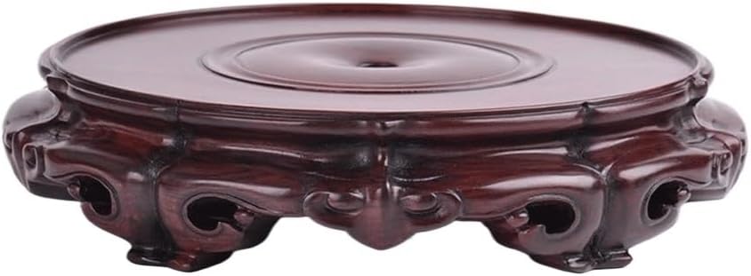 Bonsai Pedestal Vase Pedestal Stands Round Vase Teapot Incense Burner Flowerpot Ornament Base Solid Wood Bracket Planter Stand Plant Holder