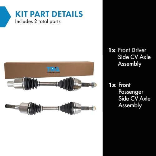 Image of TRQ Front Driver and Passenger Side CV Axle Assembly Set 2 Piece for 2006-2010 Ford Explorer 4WD 2007-2010 Explorer Sport Trac 4WD 2006-2010 Mercury Mountaineer AWD
