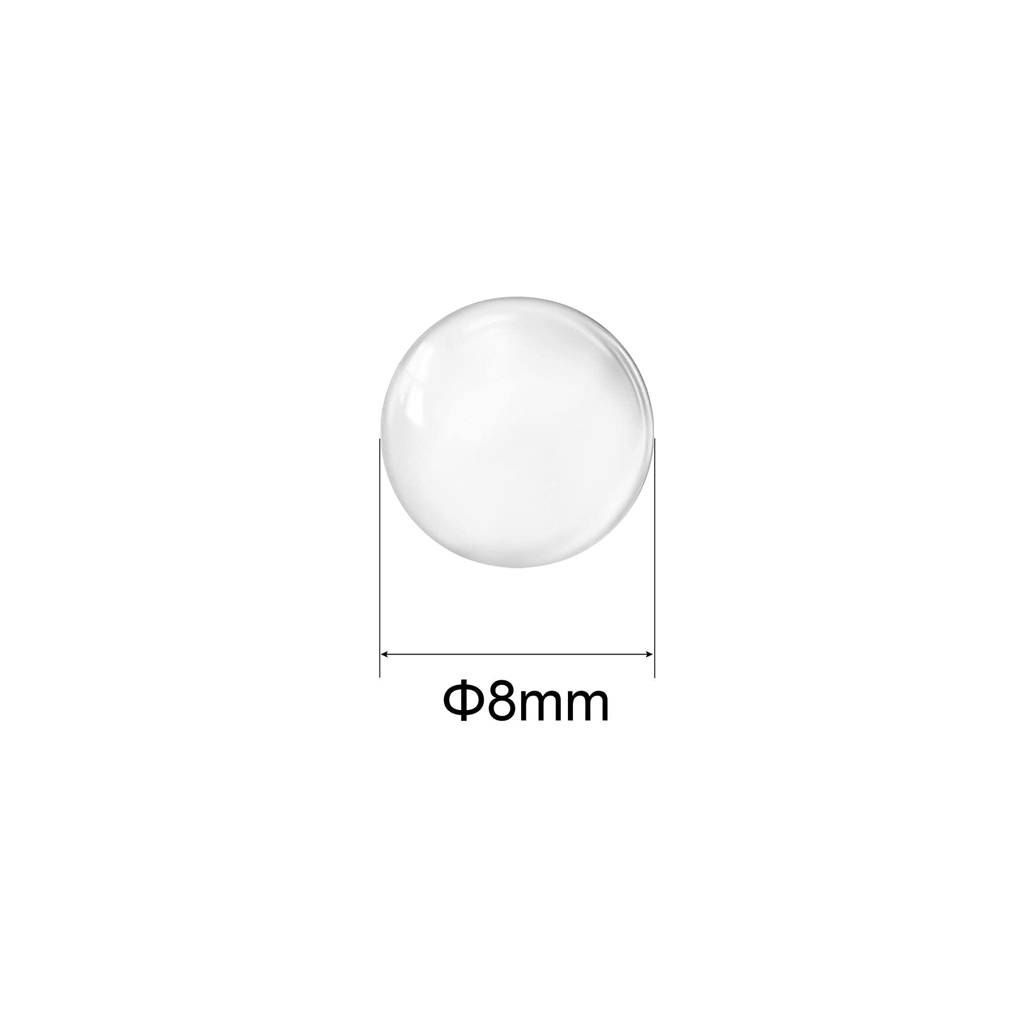 sourcing map 8mm Solide Rond Transparent Verre Bille Bouillantes Pierres Soda Chaux Verre Perles 100pcs