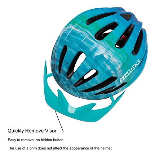 Image of Exclusky Kids Bike Helmet with LED Light - Adjustable Multi-Sport Youth Helmet for Boys & Girls, Ages 5-12, Fits 50-57cm, Cycling Safety Gear