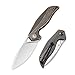 CIVIVI Anthropos Flipper Pocket Knife Black Stonewashed Brass Handle (3.25' Satin 154CM) C903D