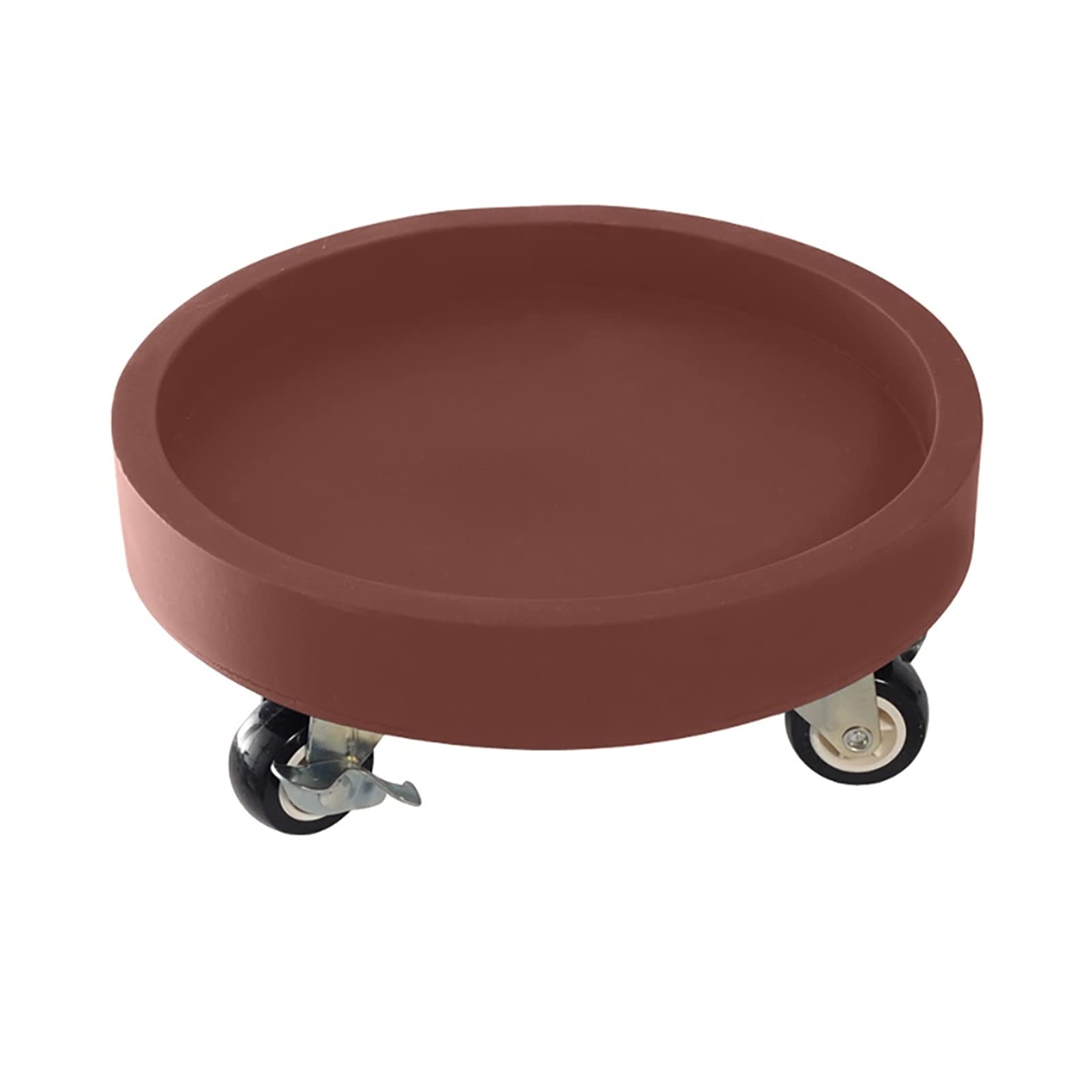 CWCQGH Round Caddies Plant Caddy with Wheels,Plastic Rolling Plant Stand Tray with Casters,Plant Roller Base Heavy Duty Plant Dolly,Bearing Capacity 180 Lbs Stand Pallet,Brown-50cm