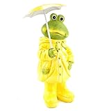 Material: Magnesia / Metall Dekofigur Frosch mit Schirm Friesennerz, Garten - Balkon Dekoration