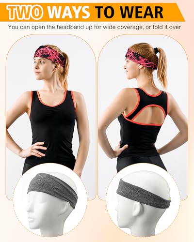 Image of Vinsot 18 Pcs Sweatbands for Youth Kids, Sports Headbands Boys Girls Breathable Athletic Sweatbands Elastic Wicking Hairband Mesh for Baseball Basketball Yoga Football Running(Camo,Vigorous)