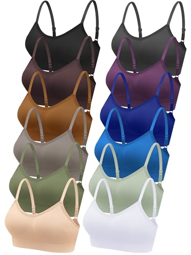 Image of Geyoga Neck Bralettes Wireless Cami Bra Tank Top Sports Bra for Women Girls