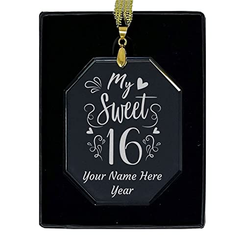 LaserGram Décoration de Noël, My Sweet 16, gravure personnalisée incluse (forme rectangulaire)