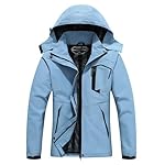 Women's Waterproof Lightweight Rain Jacket Windproof Breathable Trench Coat Detachable Hood Raincoats Outdoor Hiking Jacket