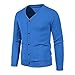 amazon fashion womens clothing fall 2023 Mens Button Down Sweaters Cardigan V Neck Long Sleeve Cable Knit Cardigan Sweater Slim Fit Knitwear With Buttons winter coats for men 2023 trendy Blue M