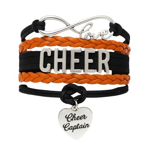 Image of Sportybella Cheer Captain Charm Bracelet- Girls Captain Cheerleading Bracelet- Cheer Jewelry for Cheerleader