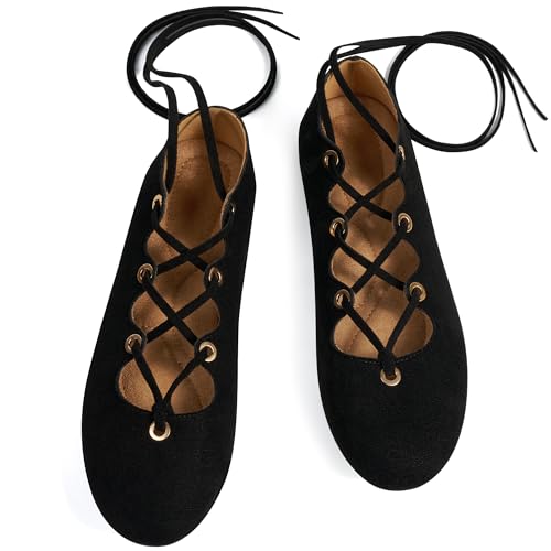 Diarilip Womens Ballet Flats Comfortable Soft Suede Round Toe Casual...