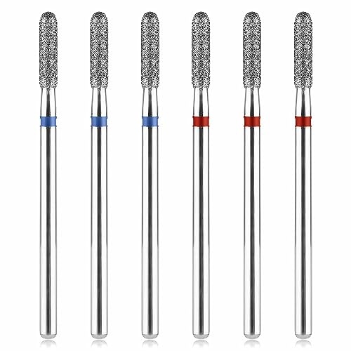 6 Piezas Brocas Cilíndricas para Uñas Juego, Brocas para Cutículas 3/32 Brocas para Eliminación...