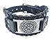 Vikings Armband Vegvisir Wikinger Kompass Leder Metall schwarz silber
