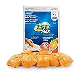 Camco TST MAX Camper/RV Toilet Treatment Drop-INs - Control Unwanted Odors and Break Down Waste and Tissue - Safe Septic Tank Treatment - Orange Scent, 15-Pack (41180)