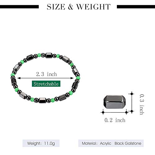 Leeofty 1 PCS emagrecimento Healthcare Round Black Stone Terapia Magnética Mão corrente Body Care He