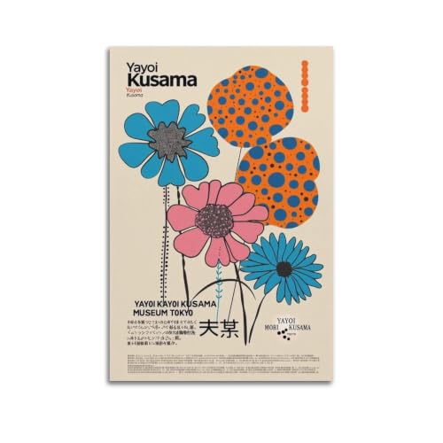 Póster estético de pared JUWRHRHHRH Yayoi Kusama Flower 01 de 50,8 x 76,2 cm para dormitorio