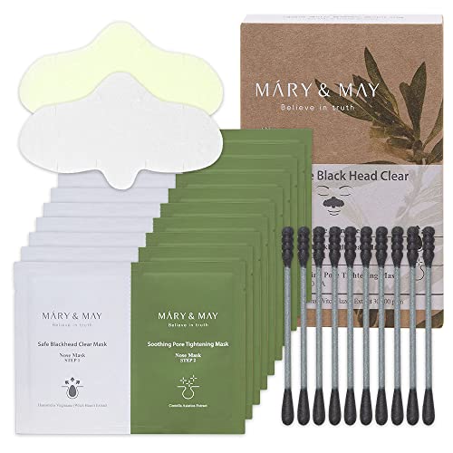 Mary&May Daily Safe Black Head Clear, Pore Cleansing Strips, Mask, Skincare, Self Care, Blackhead Removal, Pore Unclogging, Blackhead Nose Strips, Oil Free, Non Comedogenic Use #TOP2
