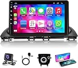 4G+64G Car Radio Stereo for Mazda 3 Axela 2014-2019, Wireless Carplay&Android Auto with Android 13 Support Bluetooth/Voice Control/GPS/WiFi/Back-up Camera/SWC/FM, 9 Inch IPS Touch Screen